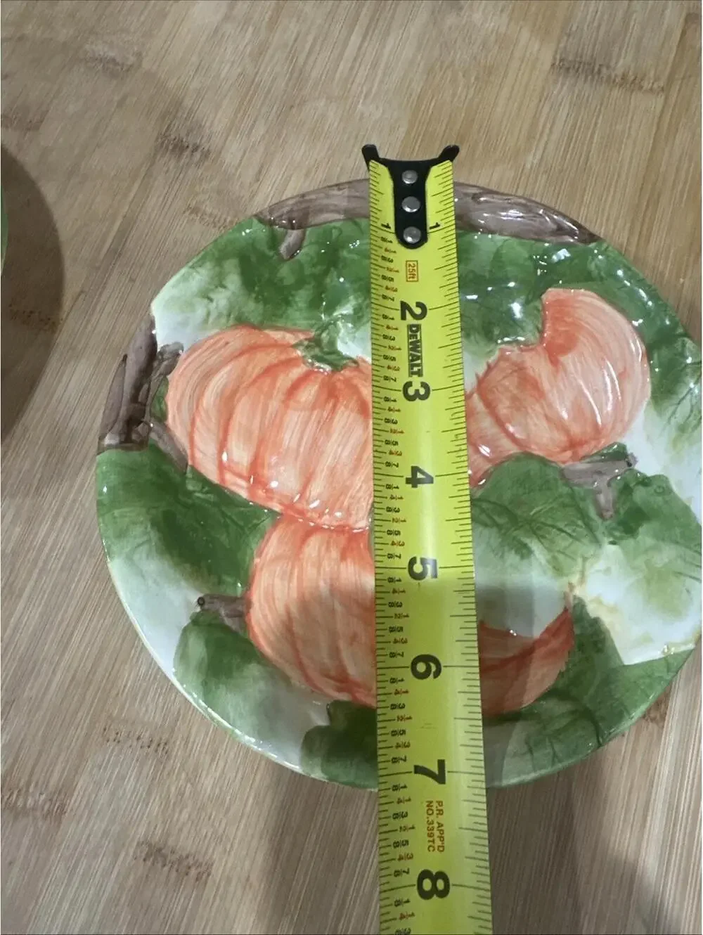 Vintage Set of 6 Lillian Vernon Ceramic Pumpkin Fall Autumn Snack Plates 7.5” *